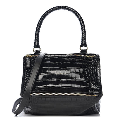 Givenchy Calfskin Crocodile Embossed Small Pandora Black 1 of 9