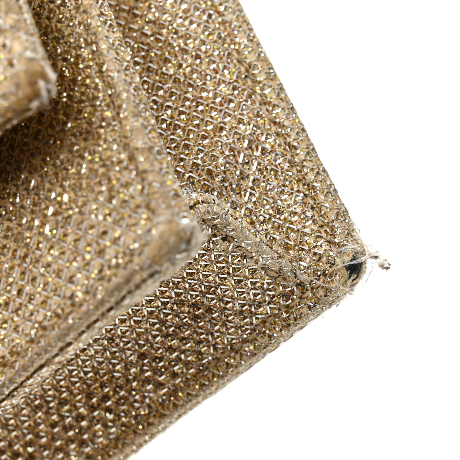Saint Laurent Metallic Canvas Woven Small Classic Monogram Kate Tassel Chain Wallet Gold 14 of 14