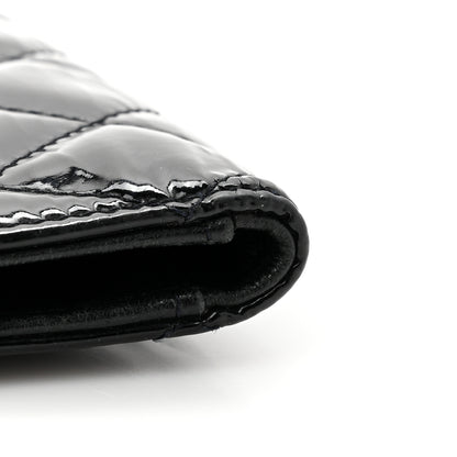 Chanel Patent Quilted Card Holder Wallet Black 9 of 11