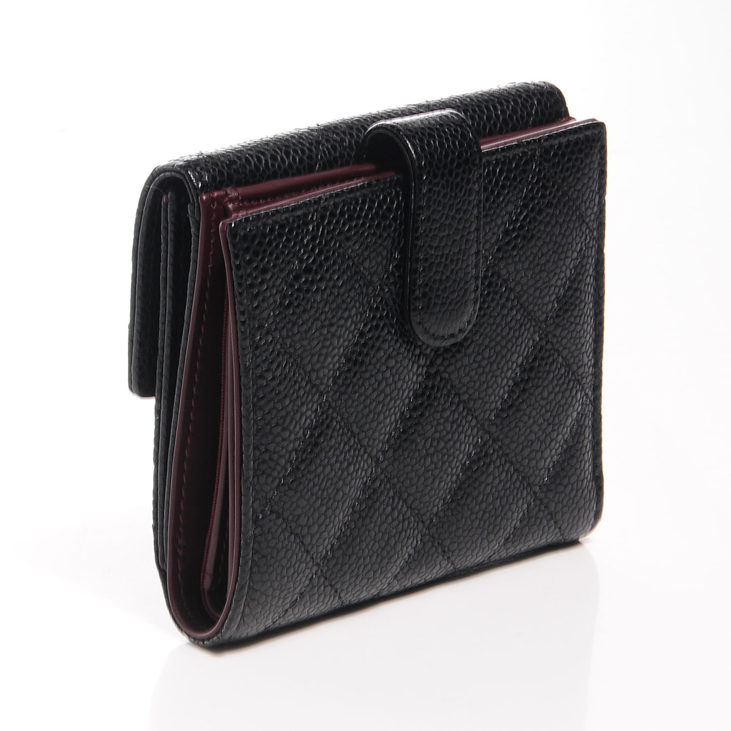 Chanel Caviar Quilted Compact Flap Wallet Black 3 of 9