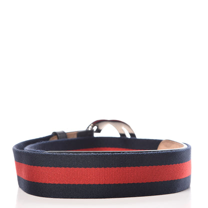 Gucci Canvas Web Interlocking G Belt 85 34 Navy 3 of 6