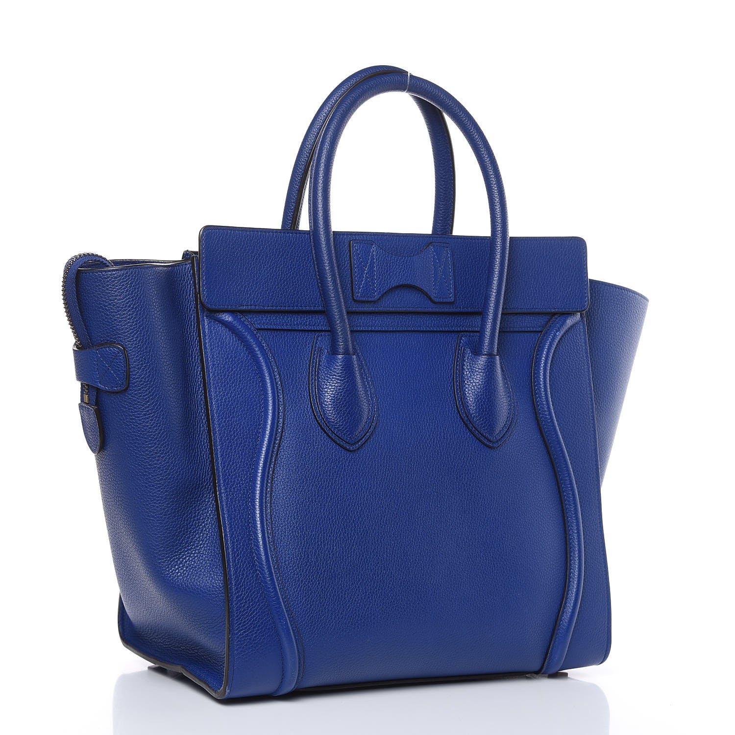 Celine Drummed Calfskin Mini Luggage Indigo 3 of 10