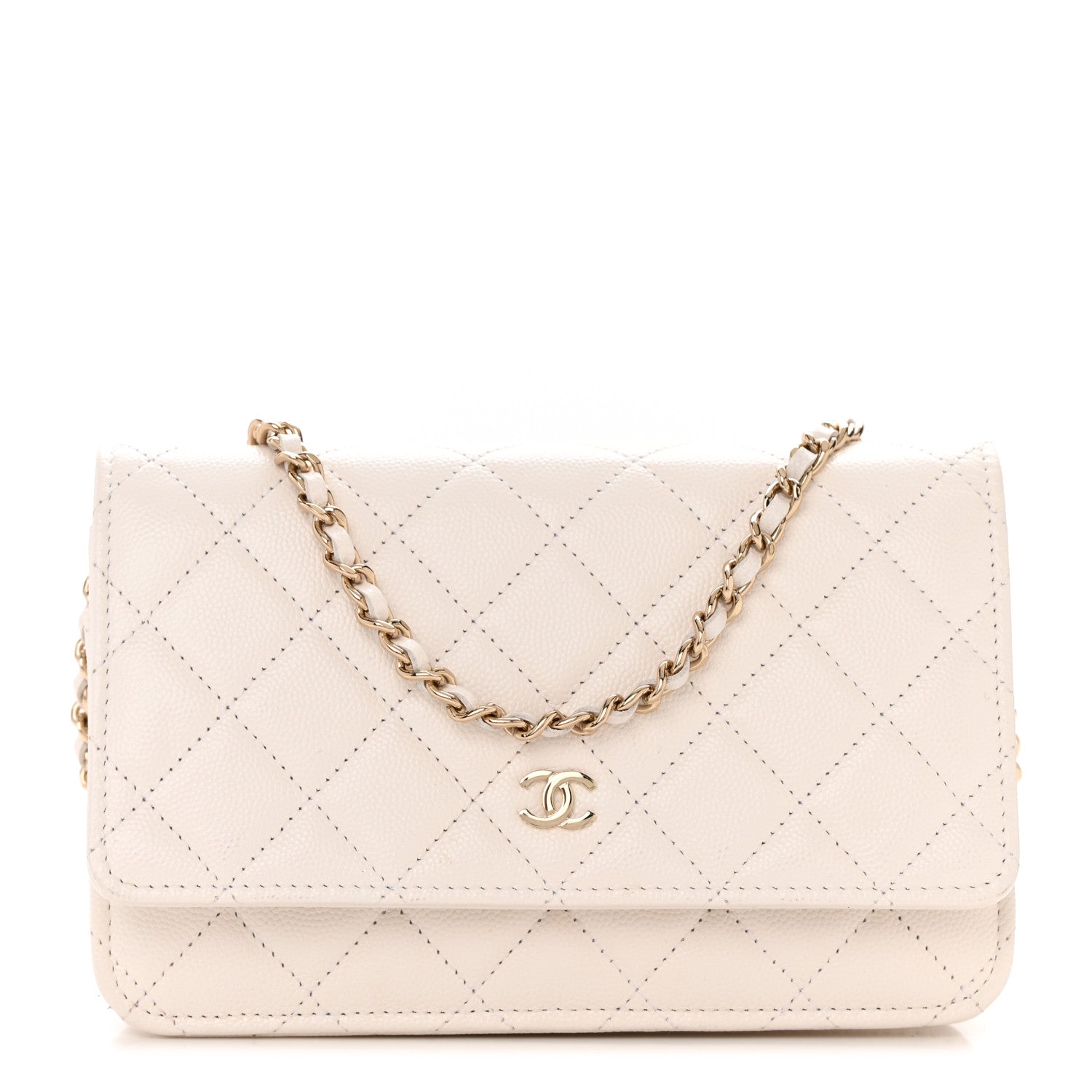Chanel Caviar Quilted Wallet On Chain WOC White 1 of 13