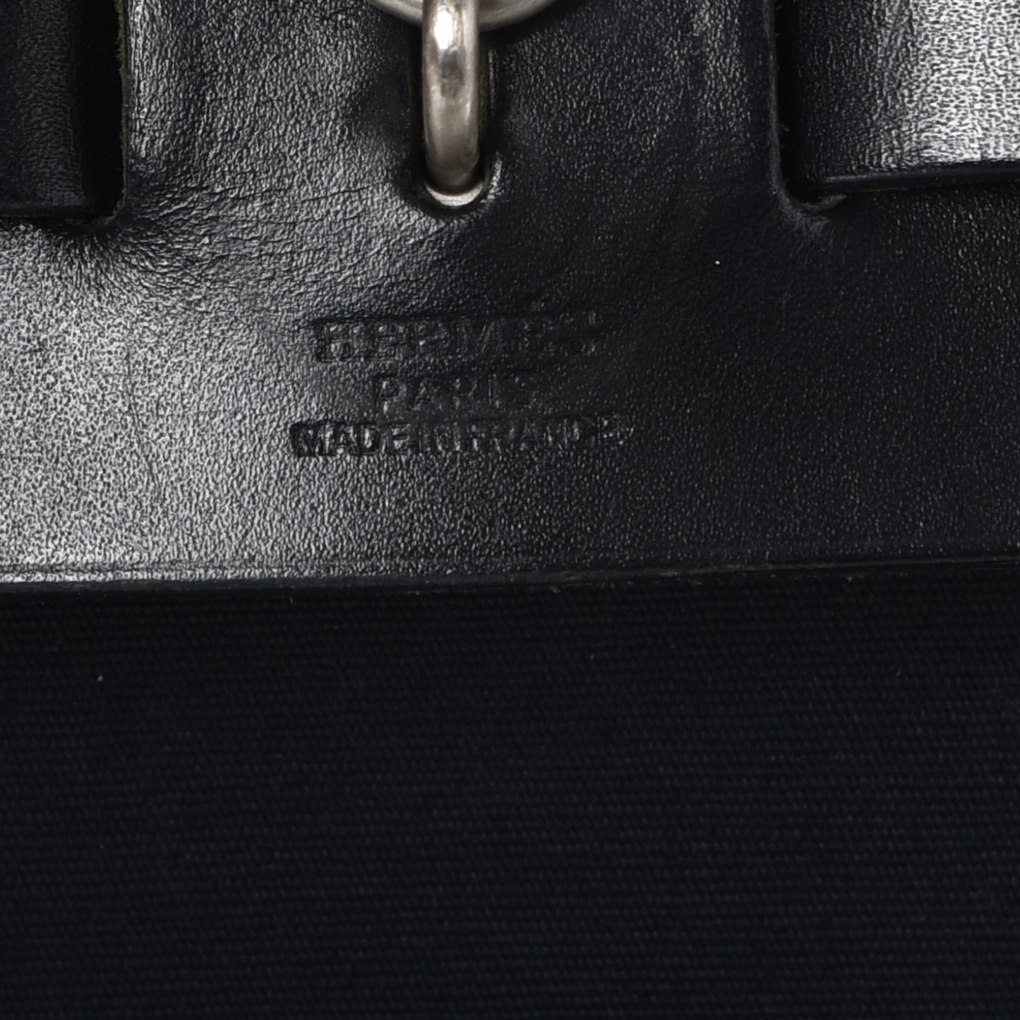 Toile Vache Calfskin Herbag 30 PM Natural Black