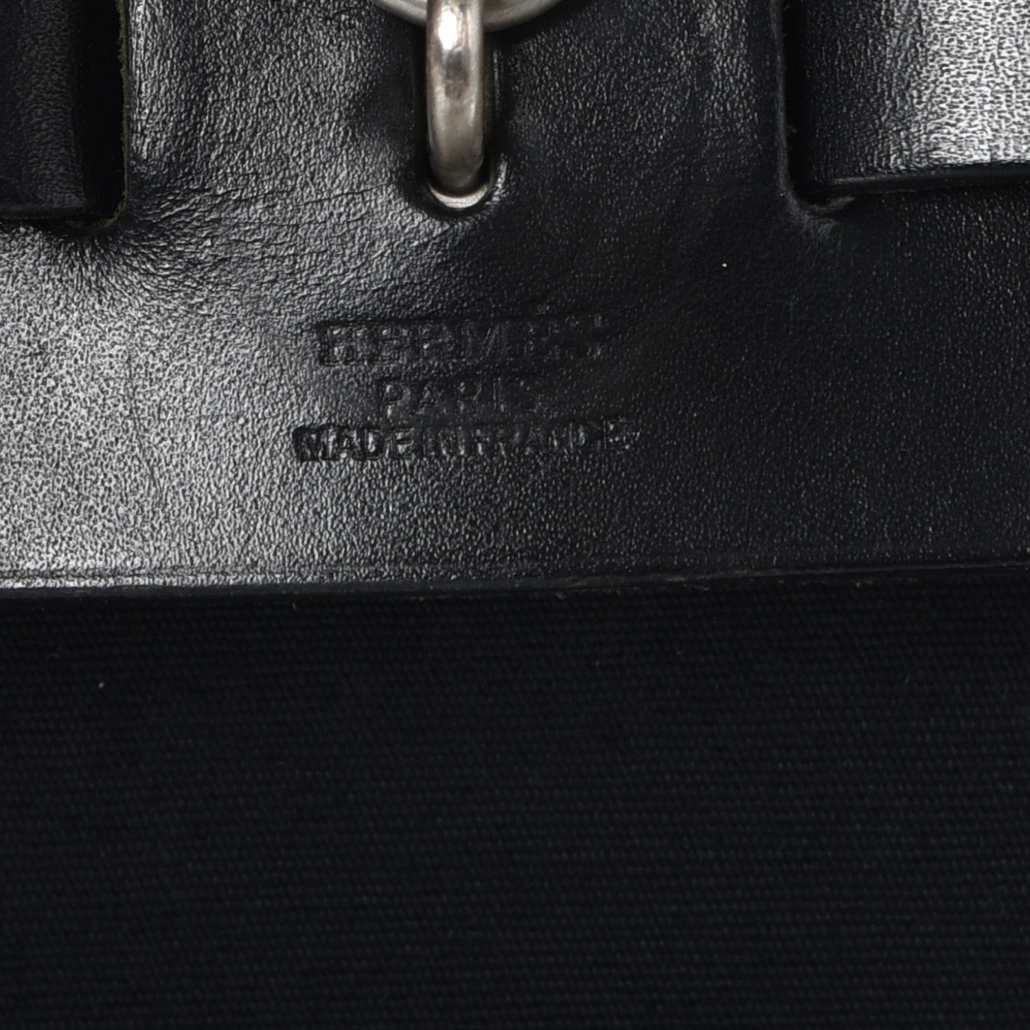Hermes Toile Vache Calfskin Herbag 30 PM Natural Black 7 of 13