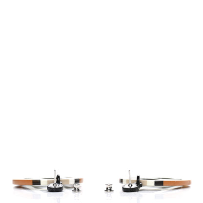 Hermes Lacquered Horn H Equipe Earrings Sable 3 of 6