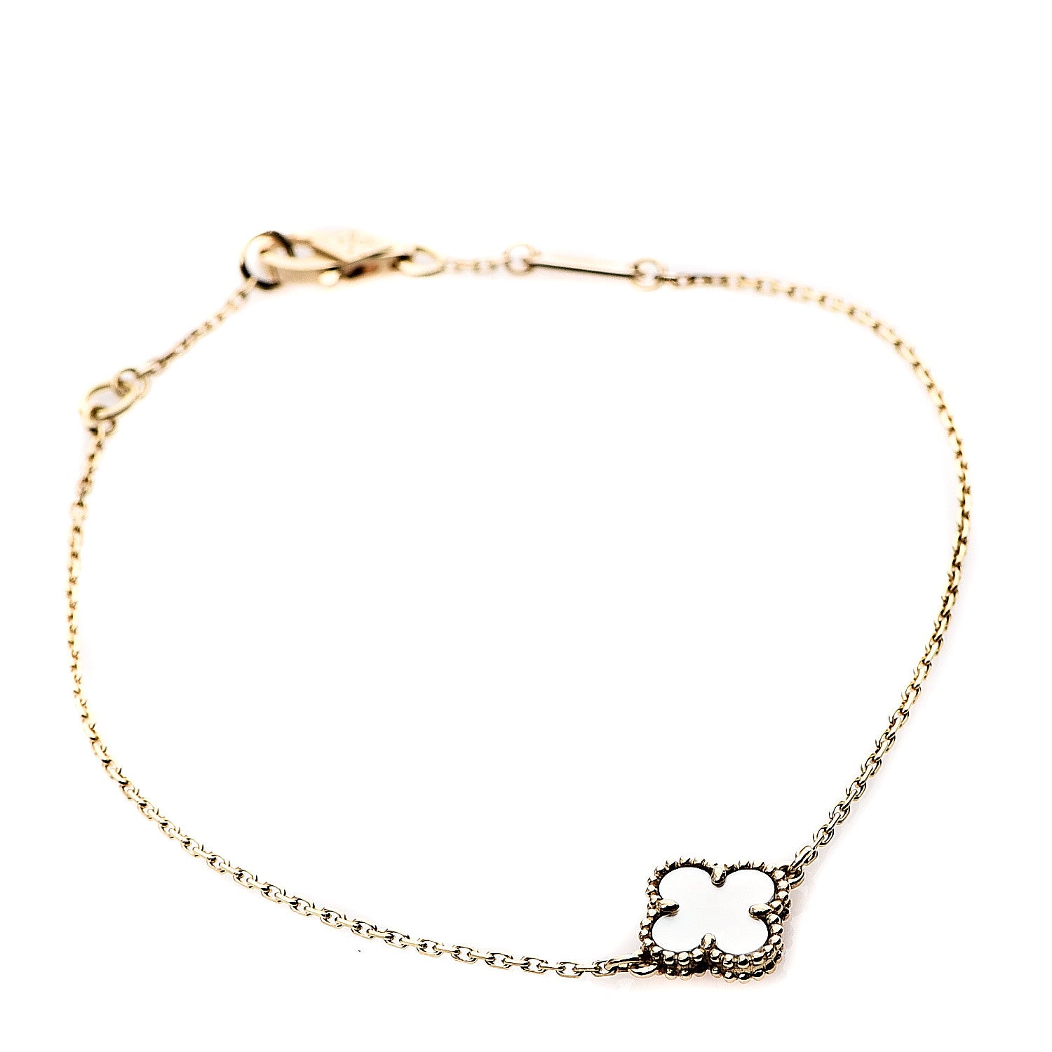 Van Cleef & Arpels 18K Yellow Gold Mother of Pearl Sweet Alhambra Bracelet 1 of 6