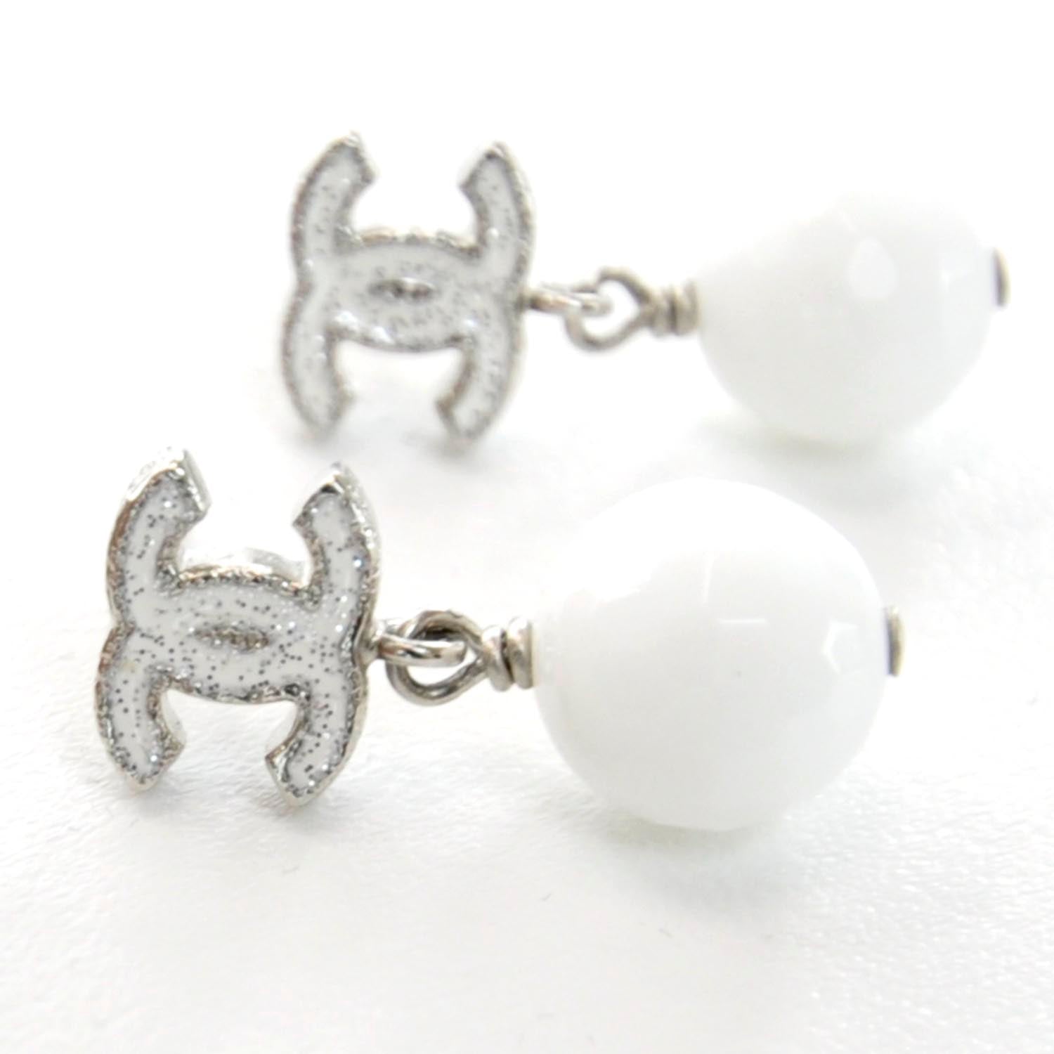 Chanel Snowy Glitter CC Drop Earrings 3 of 4
