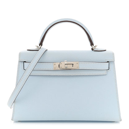 Hermes Epsom Mini Kelly Sellier 20 Bleu Brume 1 of 16