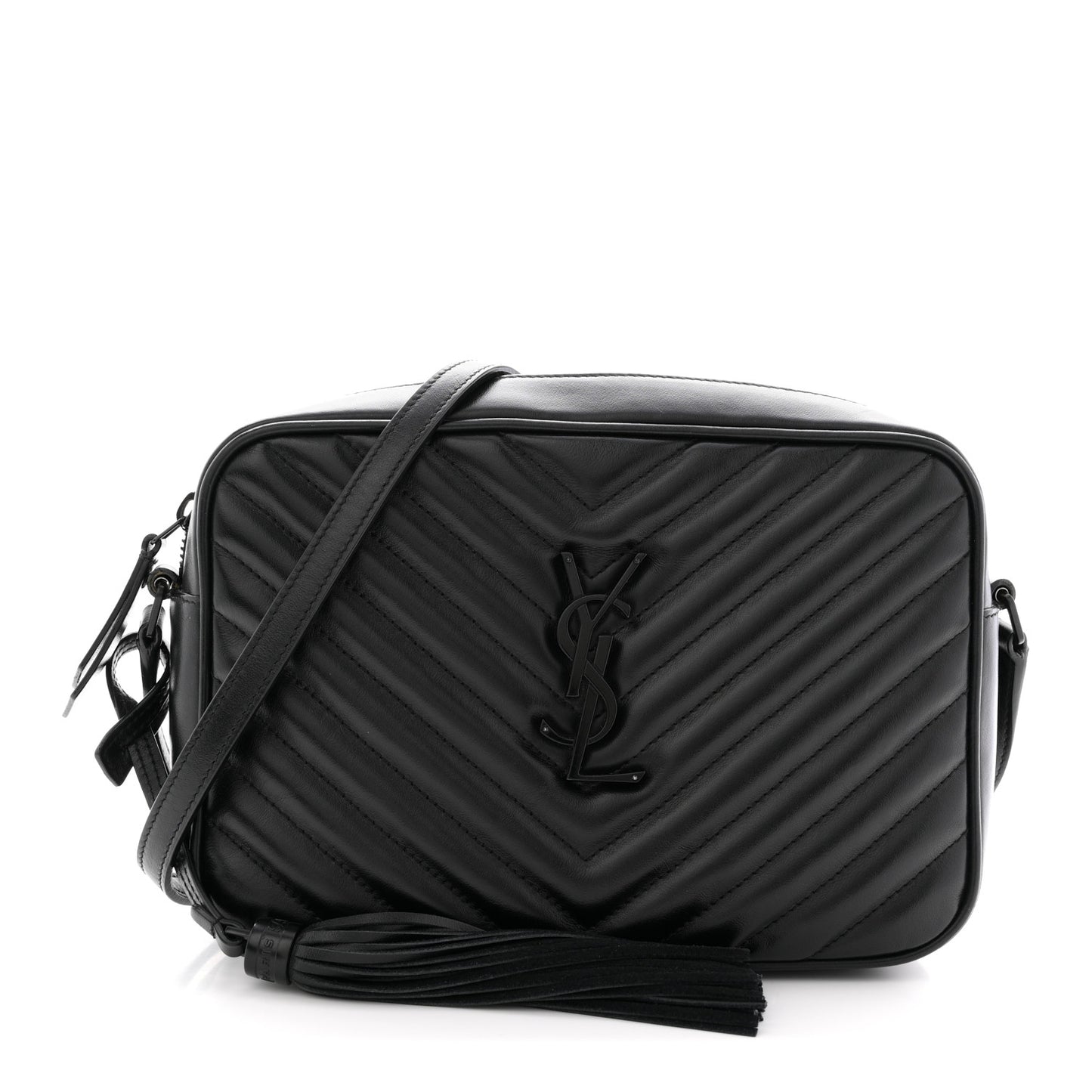 Calfskin Matelasse Monogram Monochrome Lou Camera Bag Black