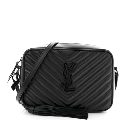Saint Laurent Calfskin Matelasse Monogram Monochrome Lou Camera Bag Black 1 of 13