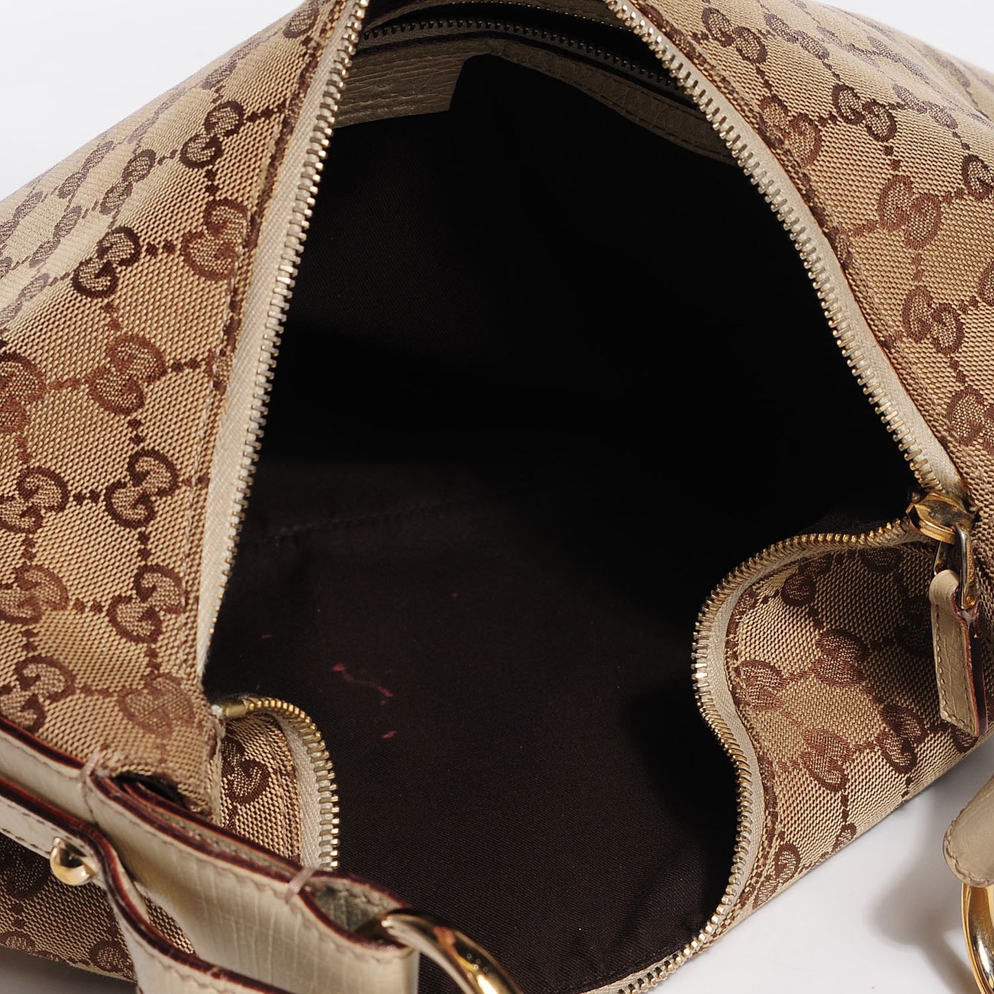 Monogram Medium Horsebit Chain Hobo Off White