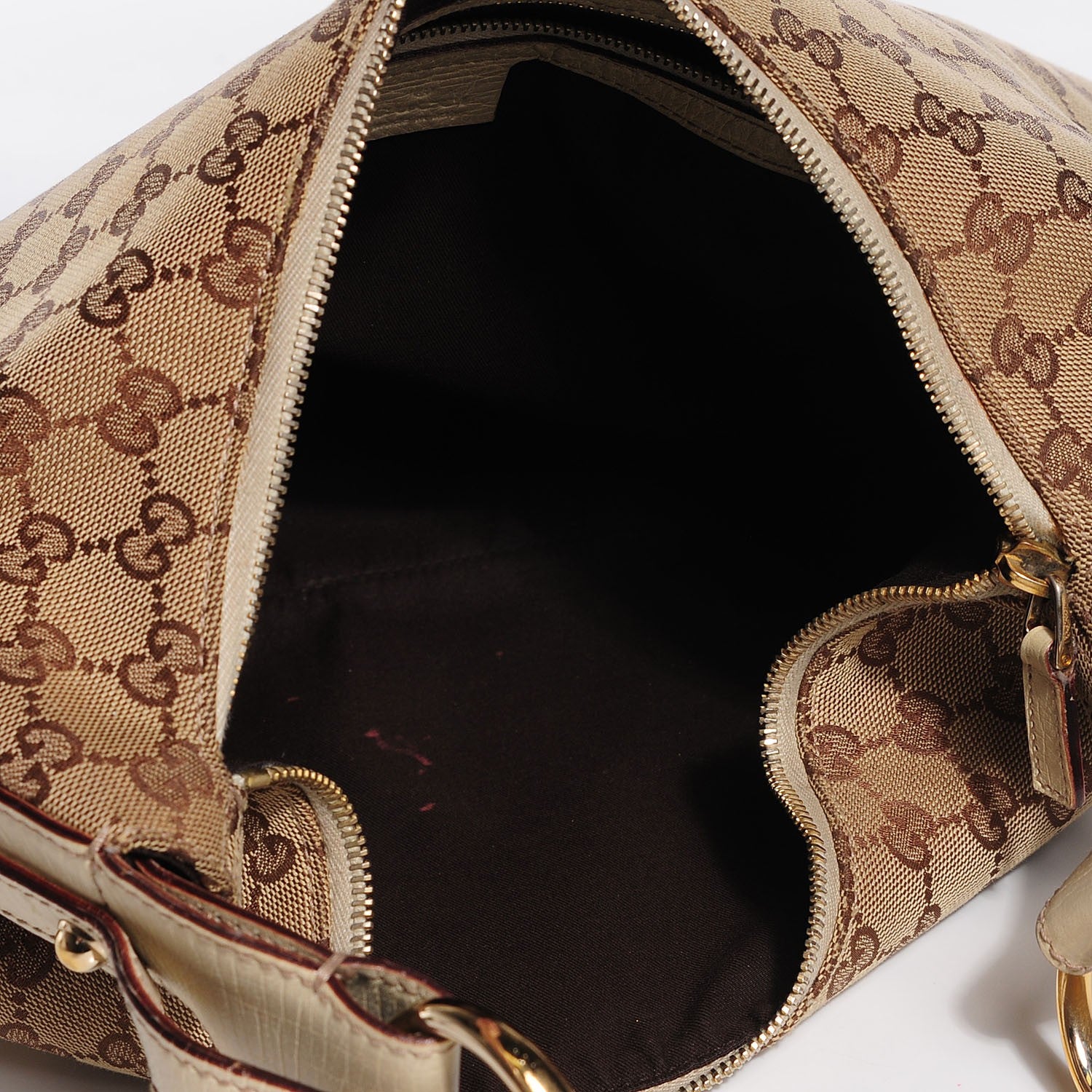 Gucci Monogram Medium Horsebit Chain Hobo Off White 5 of 7