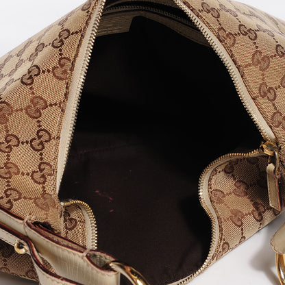 Gucci Monogram Medium Horsebit Chain Hobo Off White 5 of 7