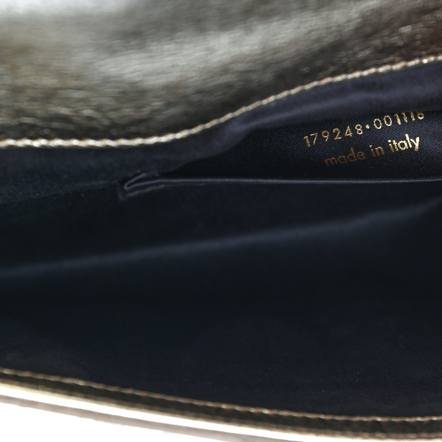 Metallic Textured Calfskin Monogram Small Belle De Jour Clutch Gold