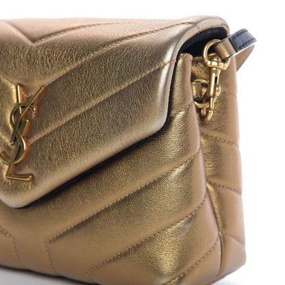 Saint Laurent Metallic Calfskin Y Quilted Monogram Toy Loulou Crossbody Bag Gold 12 of 13