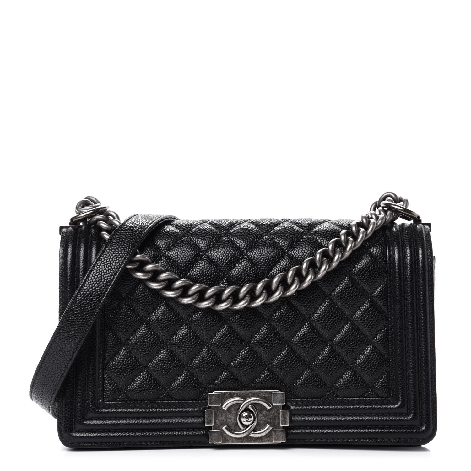 Chanel Caviar Quilted Medium Boy Flap Black 1 of 12