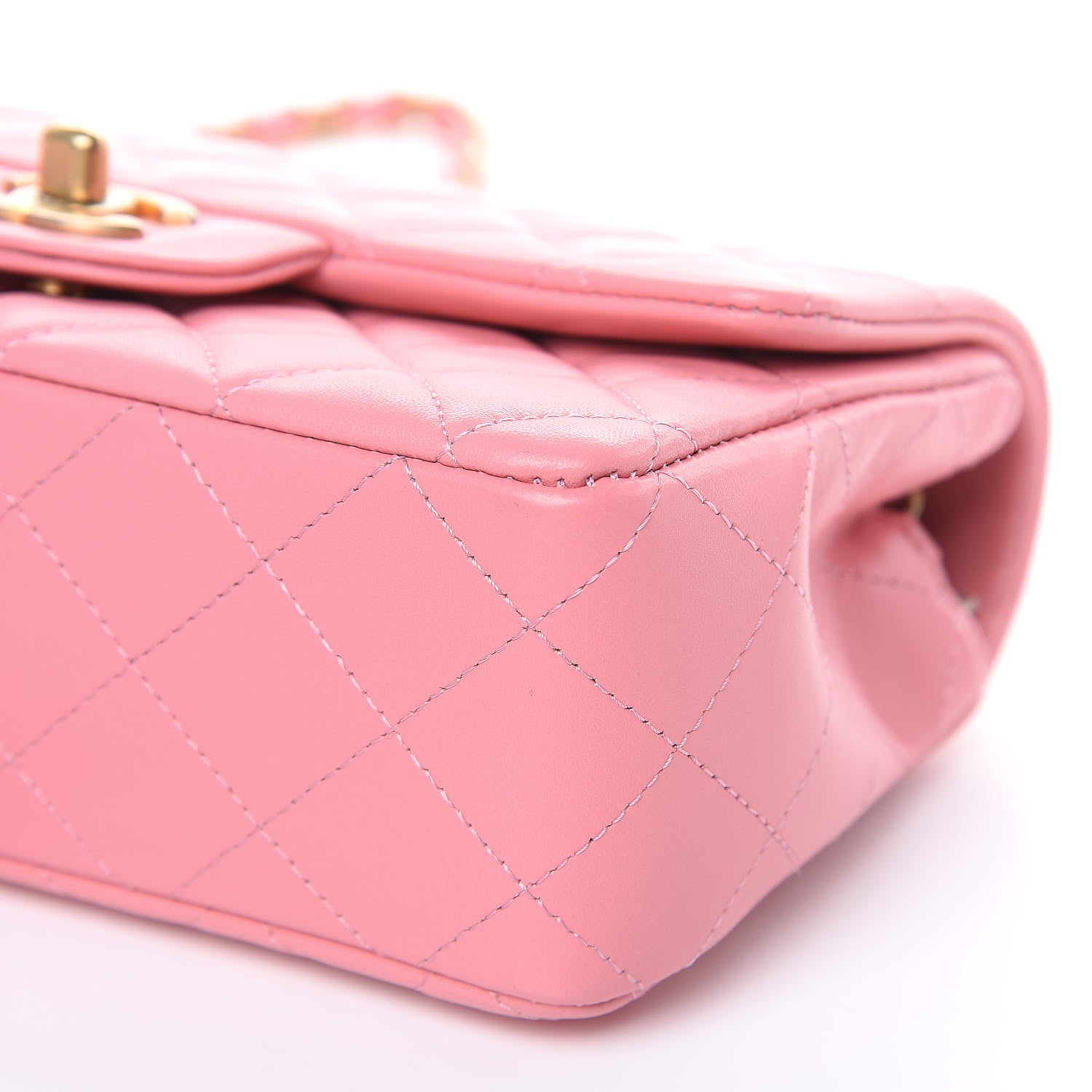 Chanel Lambskin Quilted Mini Rectangular Flap Pink 9 of 11
