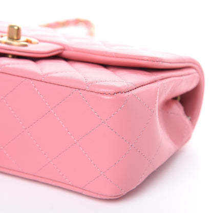 Chanel Lambskin Quilted Mini Rectangular Flap Pink 9 of 11