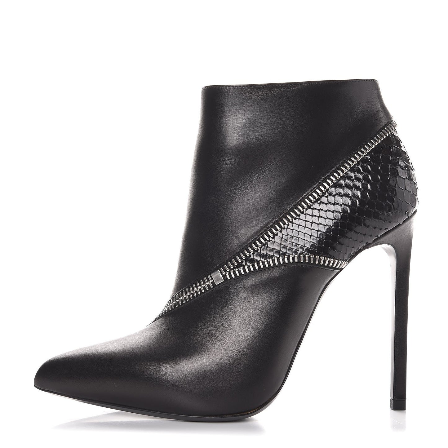 Calfskin Python Embossed Paris 110 Ankle Boots 38 Black