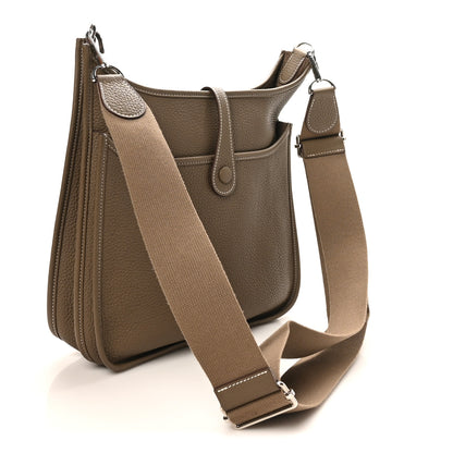 Hermes Taurillon Clemence Evelyne III PM Etoupe 3 of 10