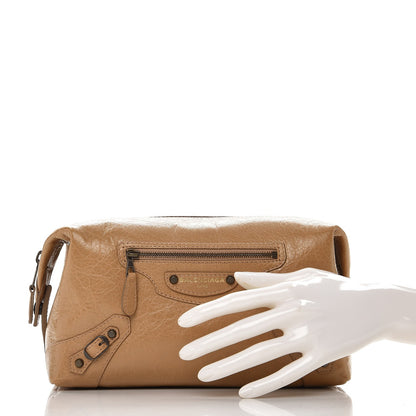 Balenciaga Agneau Classic Hardware Trousse Vanity Case Beige Nougatine 2 of 8