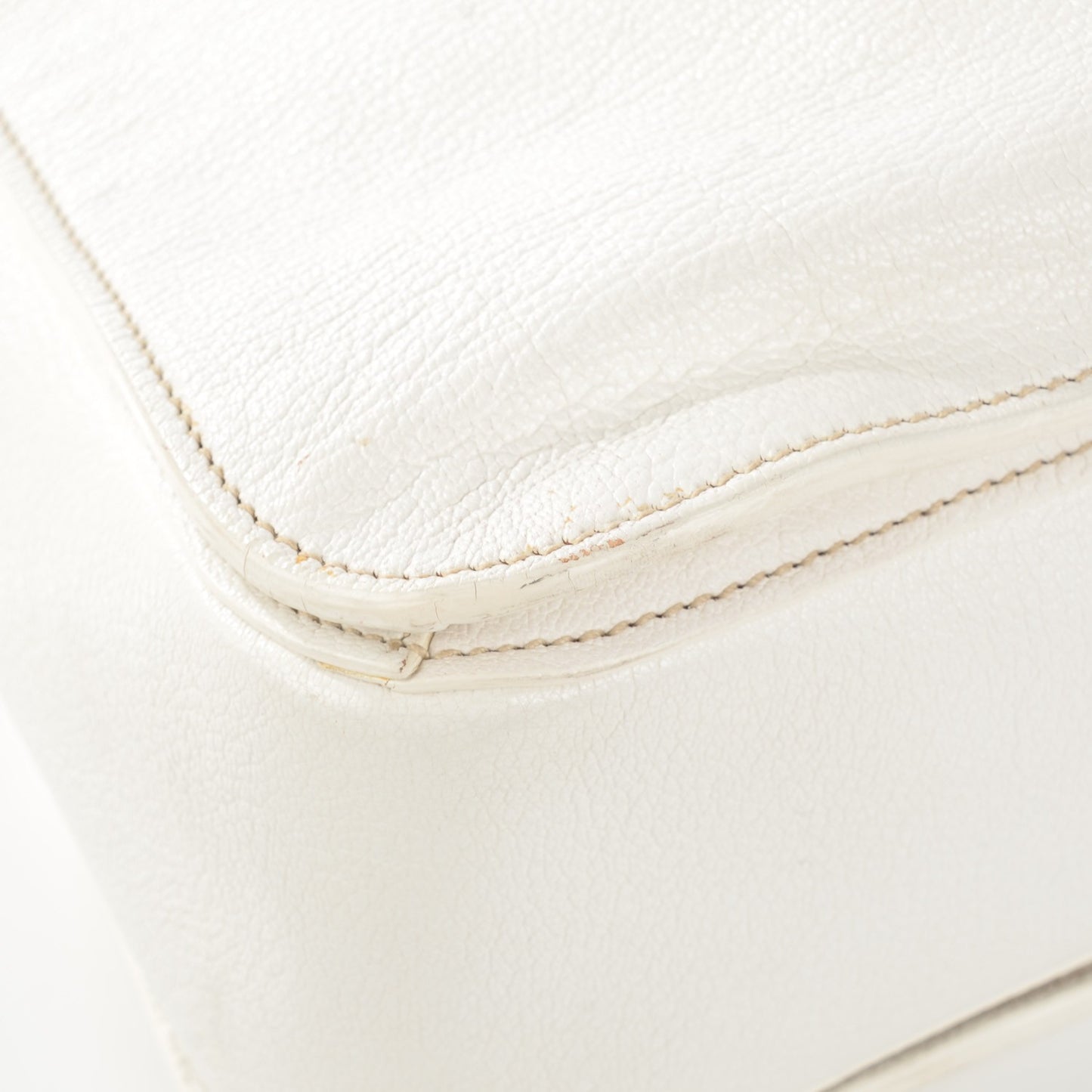 Goatskin Madras Top Handle Tote Bianco