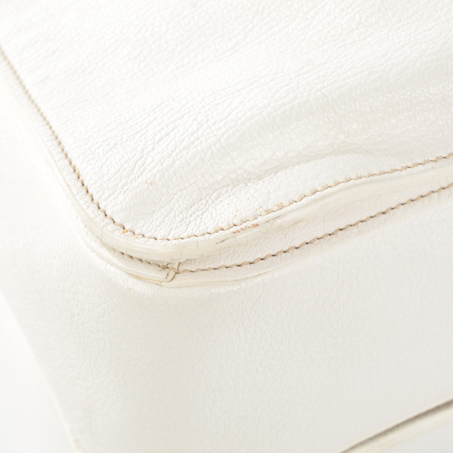 Miu Miu Goatskin Madras Top Handle Tote Bianco 9 of 22