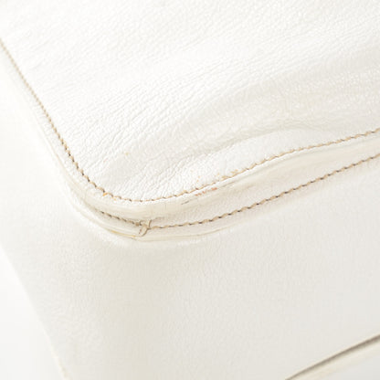 Miu Miu Goatskin Madras Top Handle Tote Bianco 9 of 22