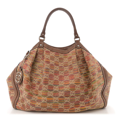 Gucci Monogram Sunset Raffia Large Sukey Brown 1 of 14