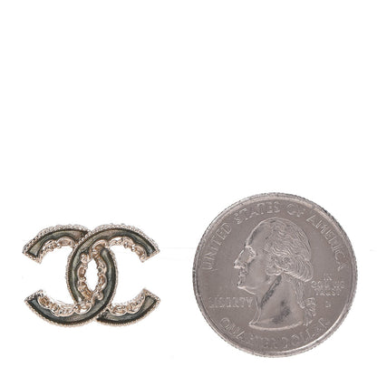 Chanel Enamel CC Baroque Earrings Light Gold 2 of 5