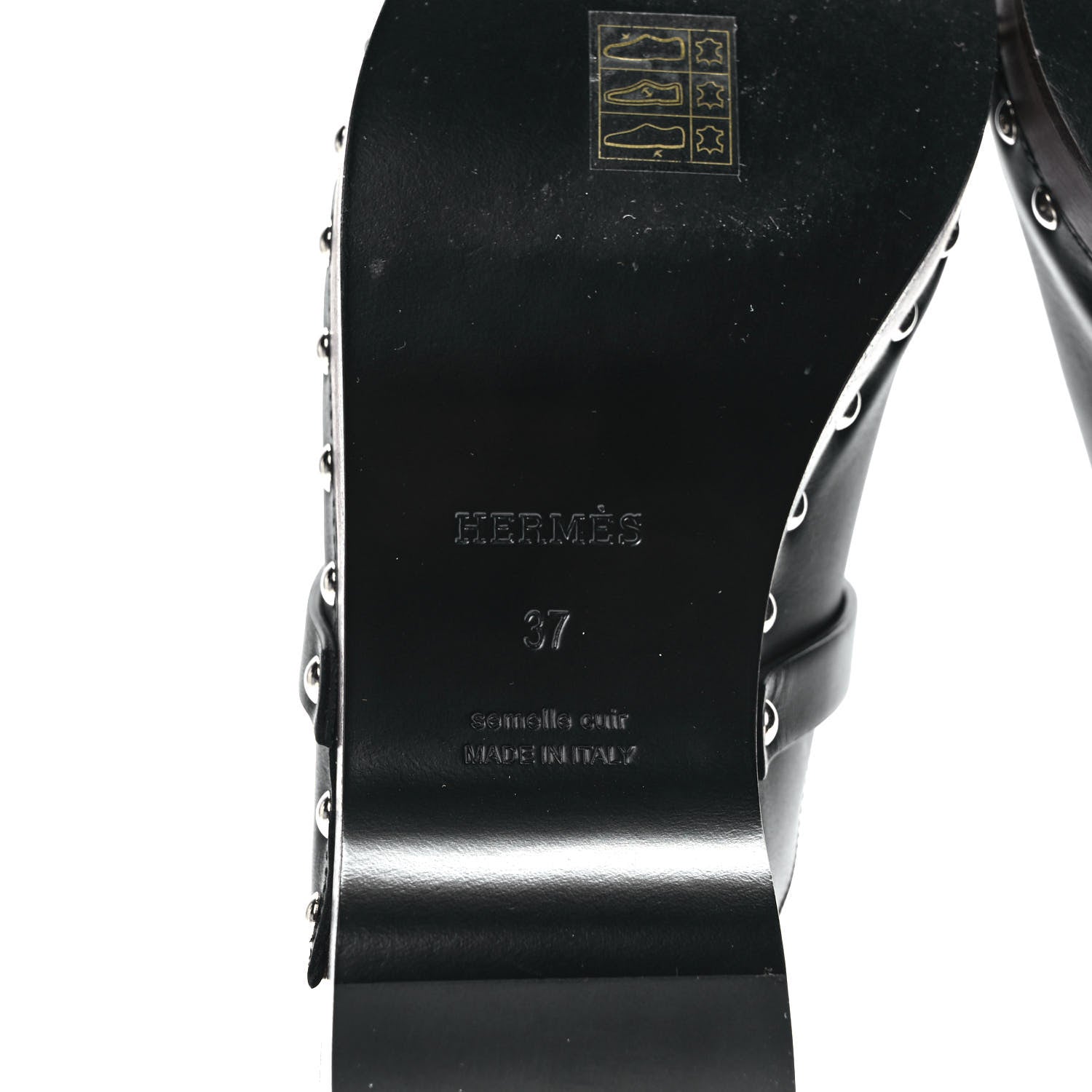 Hermes Calfskin Carlotta Mules 37 Black 6 of 8