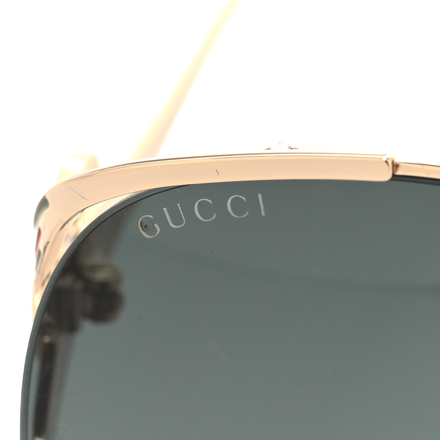 Gucci Metal Oversized Round Frame GG0225S Sunglasses Gold 7 of 9