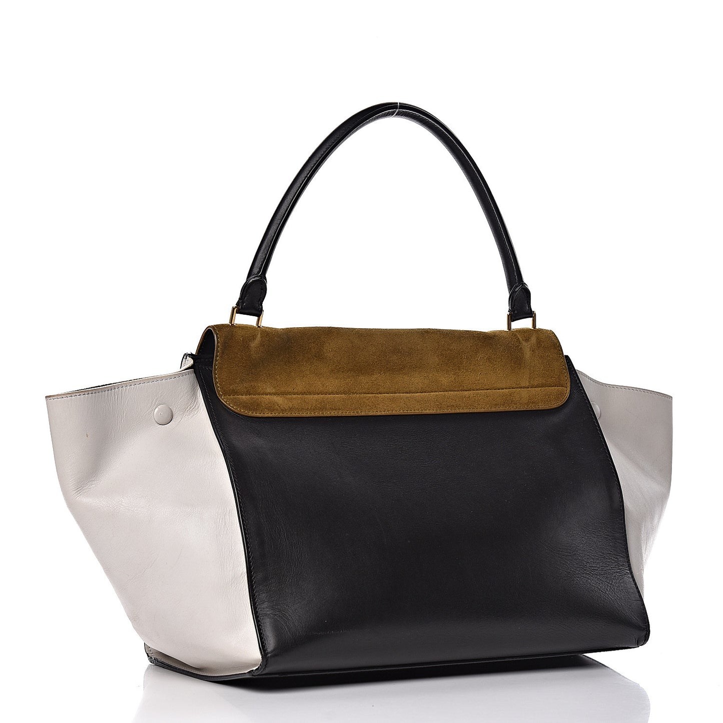Smooth Calfskin Suede Large Tri-Color Trapeze