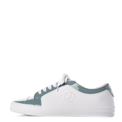 Chanel Patent CC Sneakers 40 Blue White 1 of 10
