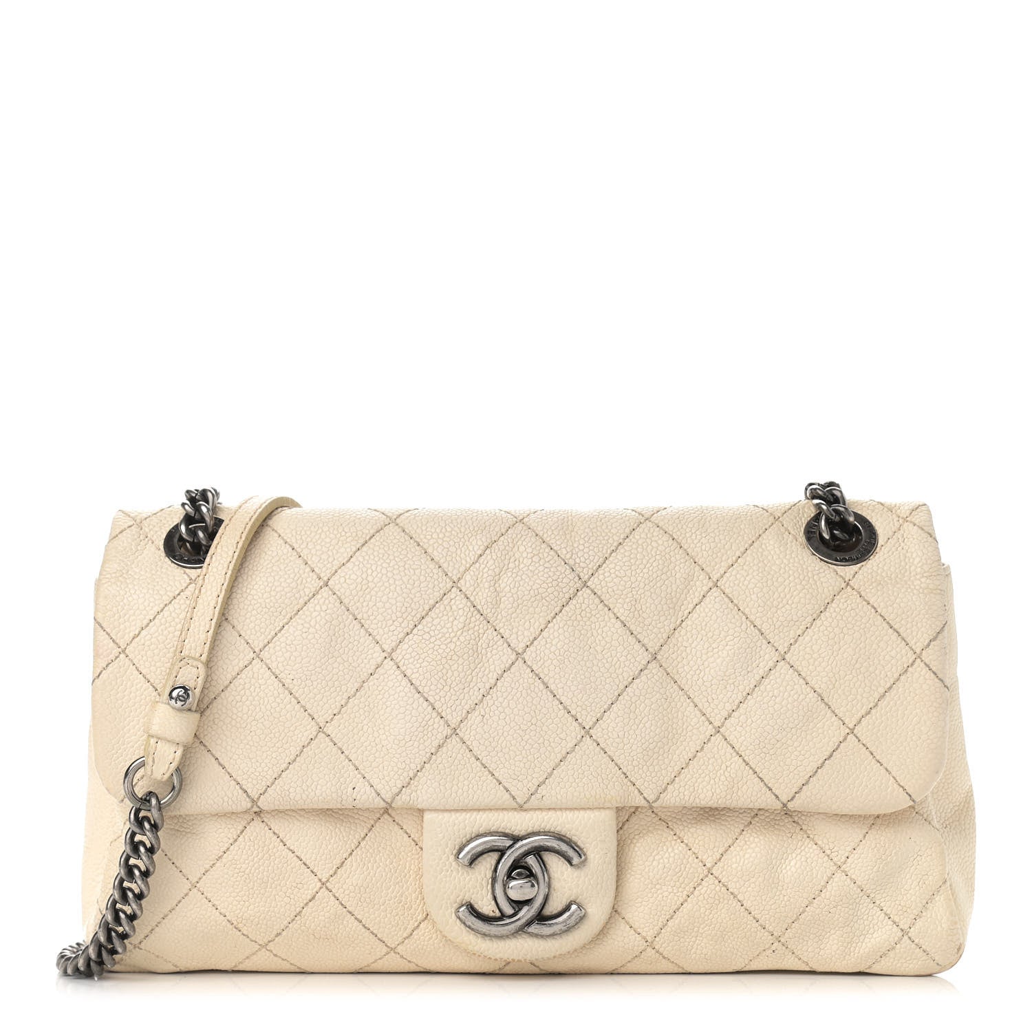 Chanel Caviar Quilted Medium Simply CC Flap White 1 of 22