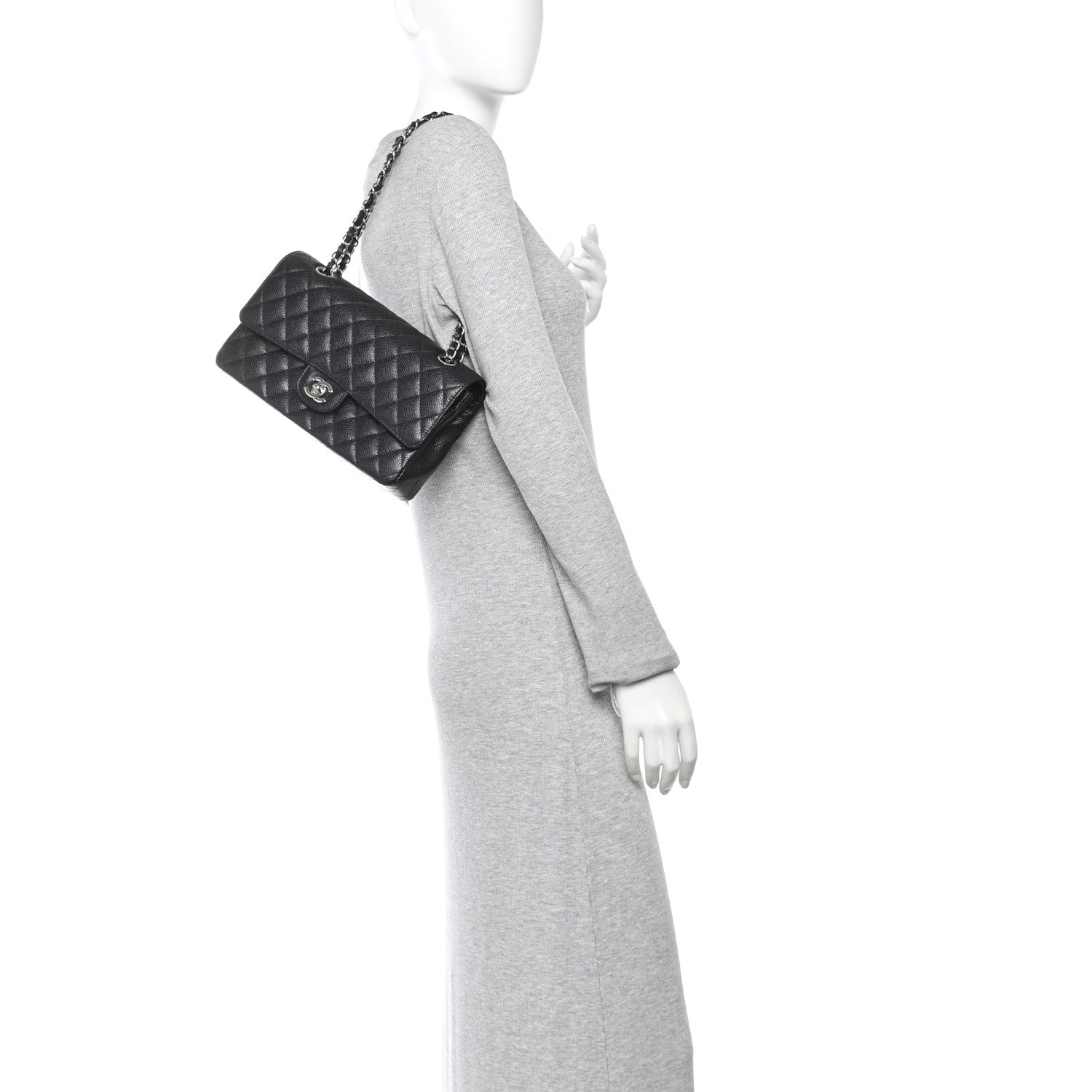 Chanel Caviar Quilted Medium Double Flap Black 2 of 13