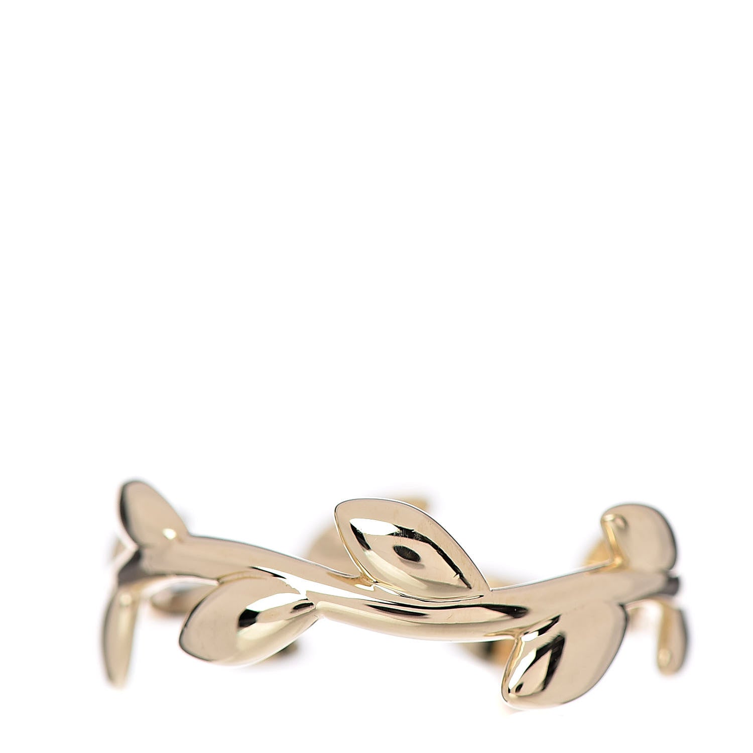Tiffany 18K Yellow Gold Narrow Paloma Picasso Olive Leaf Band Ring 49 4.75 1 of 5
