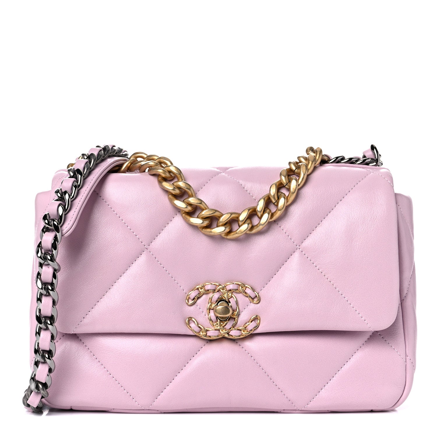 Chanel Lambskin Quilted Medium Chanel 19 Flap Light Pink 1 of 10
