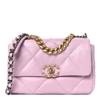 Chanel Lambskin Quilted Medium Chanel 19 Flap Light Pink 1 of 10