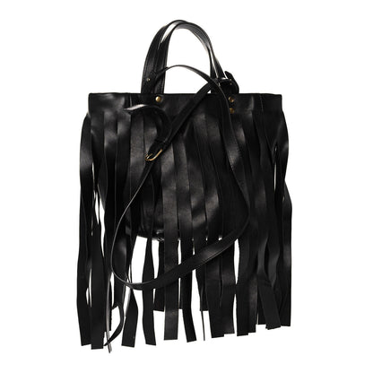 Balenciaga Calfskin XS Fringe Laundry Cabas Black 3 of 14