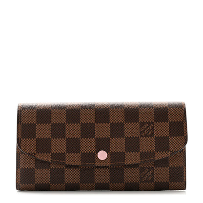 Louis Vuitton Damier Ebene Emilie Wallet Rose Ballerine 1 of 6
