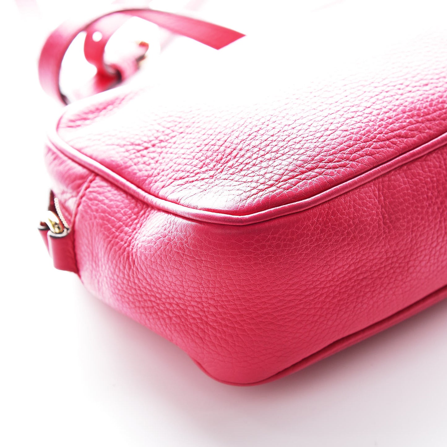 Pebbled Calfskin Small Soho Disco Bag Bright Bougainvillea
