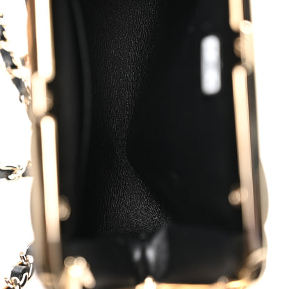 Chanel Velvet Diamante Quilted Kiss Lock Clutch Black 5 of 11