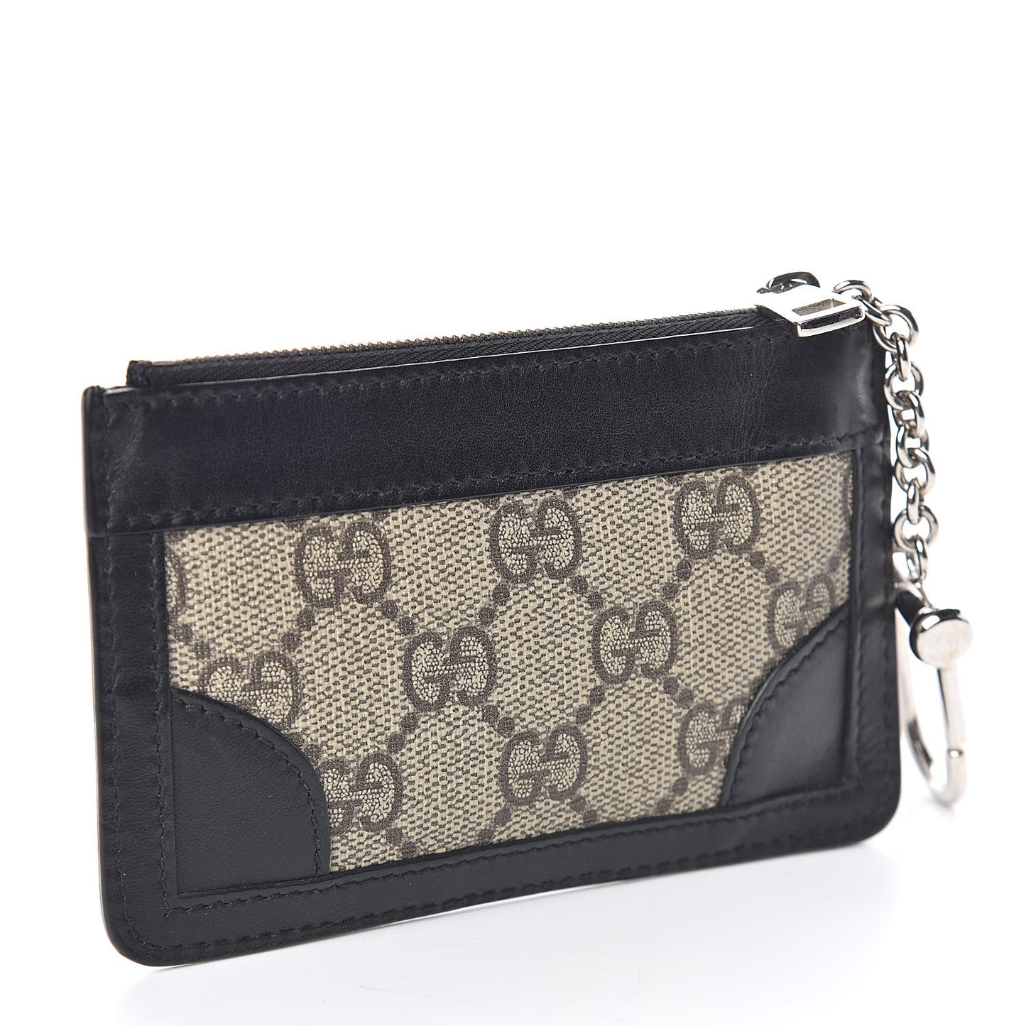 GG Supreme Monogram Web Key Case Black
