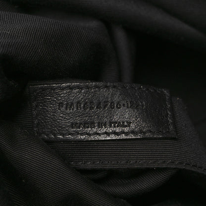 Saint Laurent Canvas Calfskin Tag Hobo White Black 6 of 6