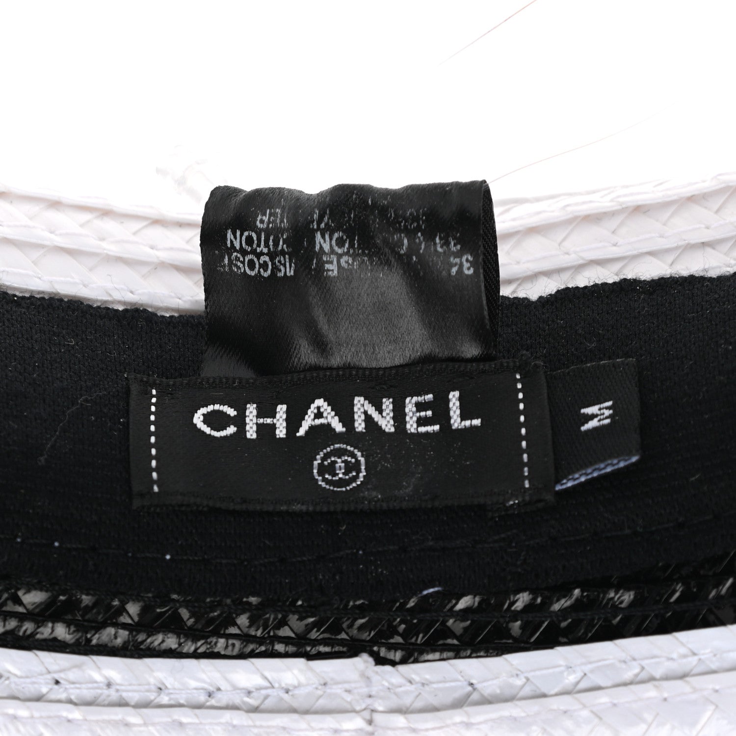 Chanel Straw Cotton CC Visor M Black White 8 of 9