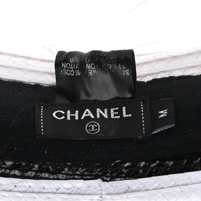 Chanel Straw Cotton CC Visor M Black White 8 of 9