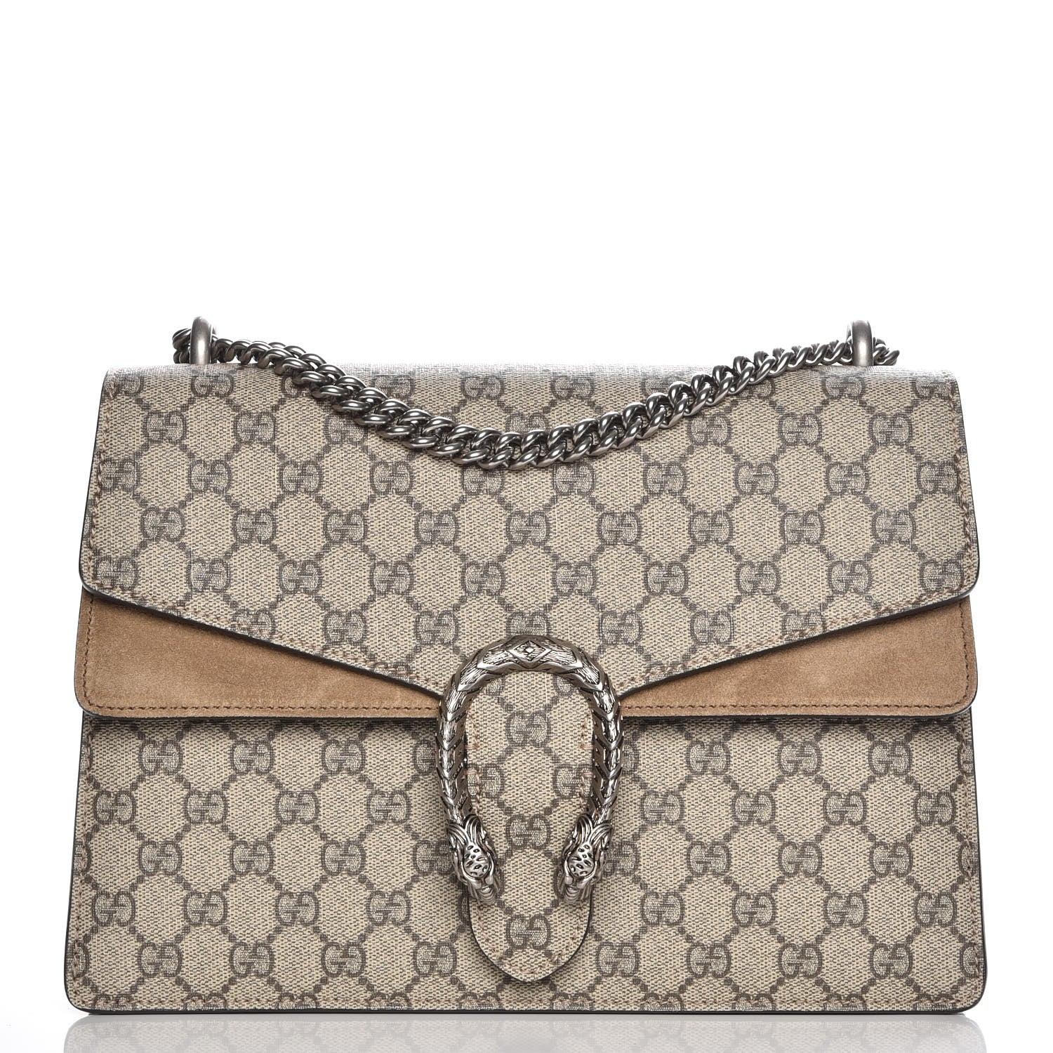 Gucci GG Supreme Monogram Medium Dionysus Shoulder Bag Taupe 1 of 9