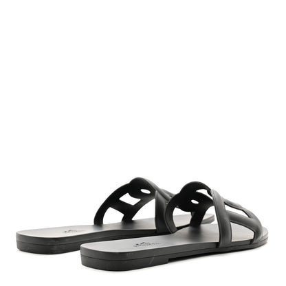 Hermes Rubber Aloha Sandals 38 Black 4 of 8